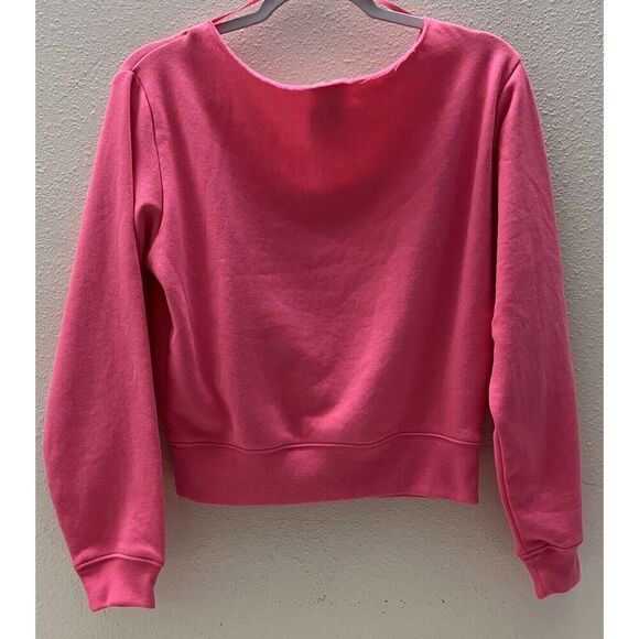 VICTORIA SECRET PINK Sz Small EVERYDAY CROPPED FLEECE Boat Neck SWEATSHIRT - Picture 3 of 7
